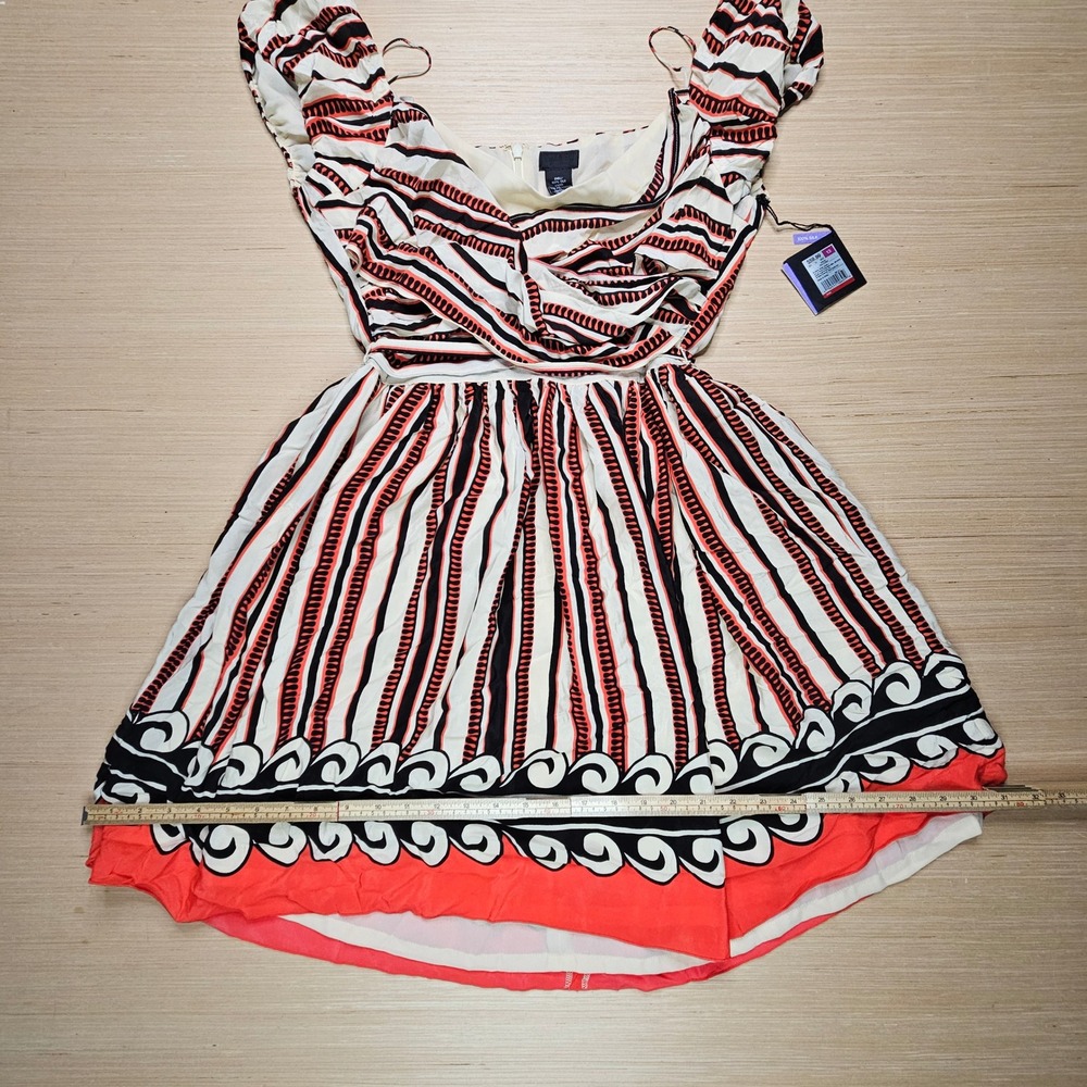 Anna‎ Sui Silk Striped Dress Women 13 Multi-Color NEW Designer Boho Target - Picture 10 of 16